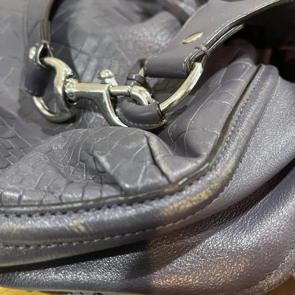 Coach Avery Handbag F26122 Lavender‎ Croc Exotic Embossed Leather Hobo Purse